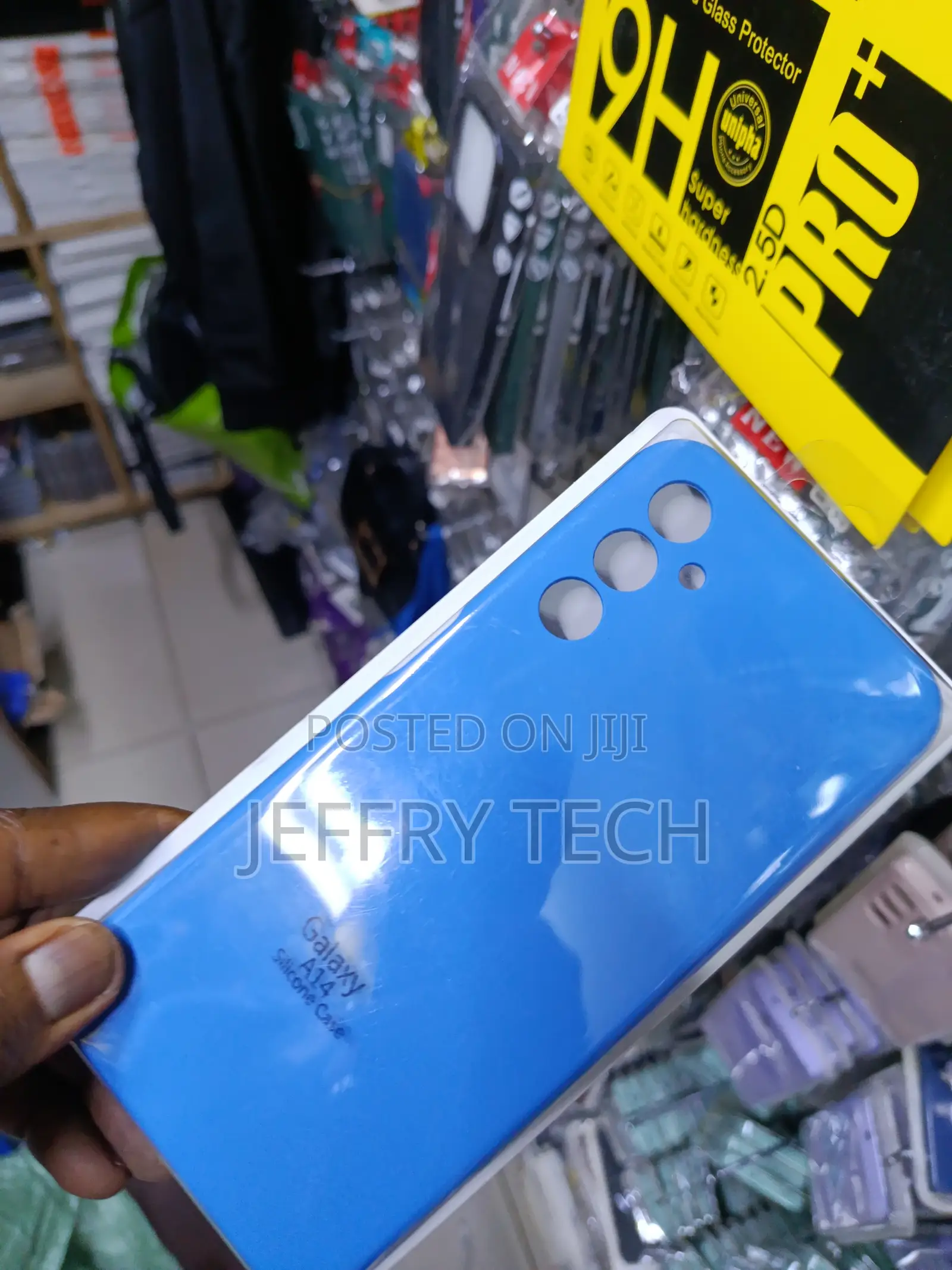 Kashel Liquid Silicone Case With Microfiber Lining for Galaxy A14-Blue