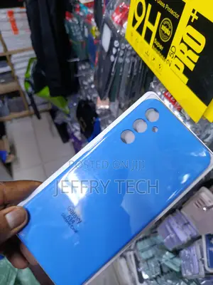 Kashel Liquid Silicone Case With Microfiber Lining for Galaxy A14-Blue