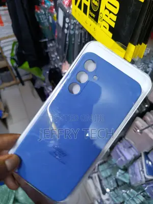 Olse Samsung Galaxy A25 Liquid Silicone Case With Cloth Lining-Blue
