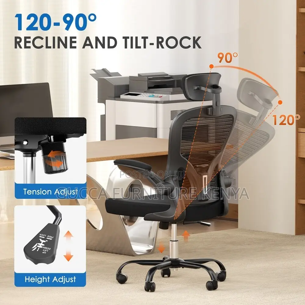Swivel Ergonomic Mesh Seat With Flip Arms