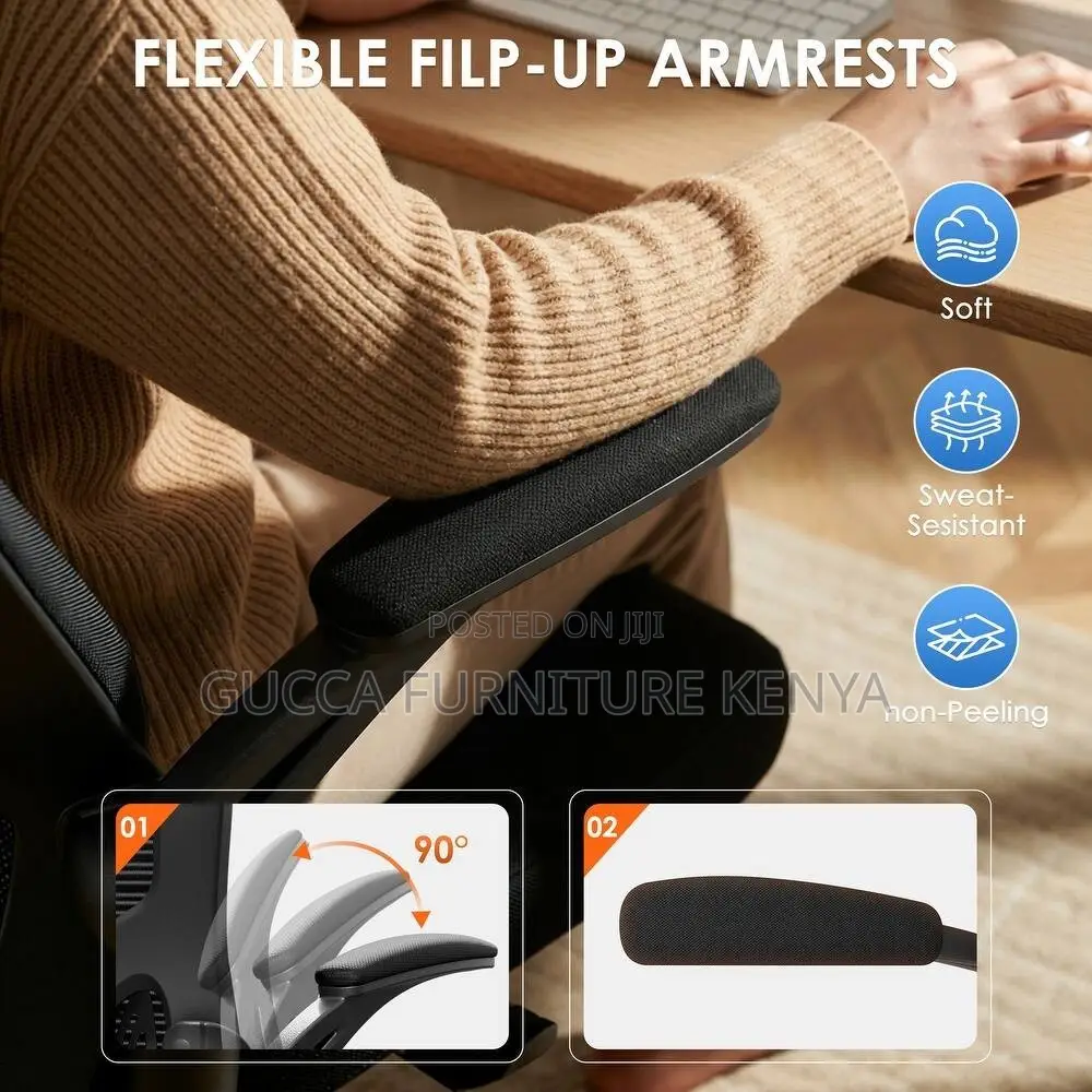 Swivel Ergonomic Mesh Seat With Flip Arms