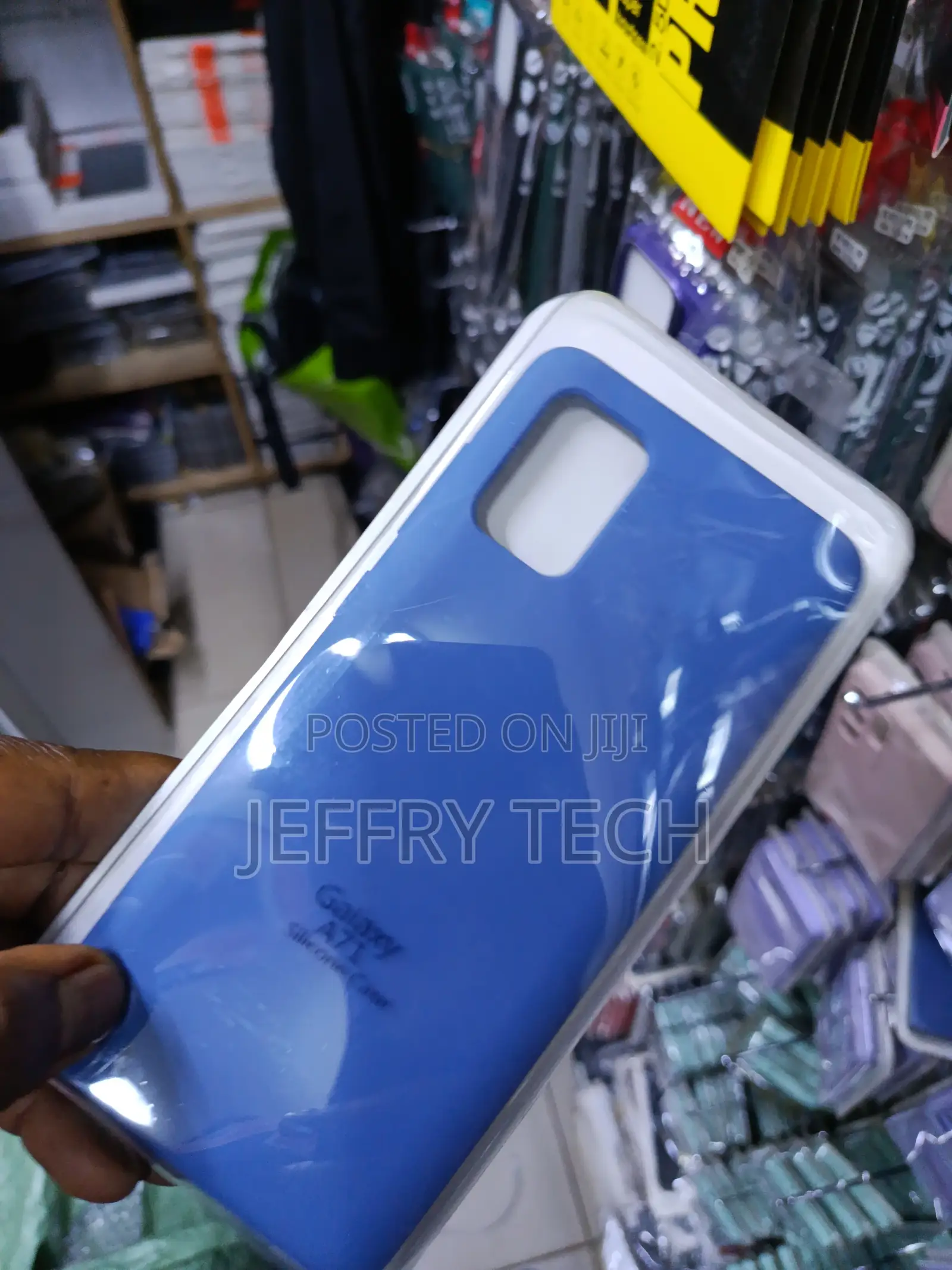 Casam Samsung A71 Liquid Silicone Case With Cloth Lining -Blue