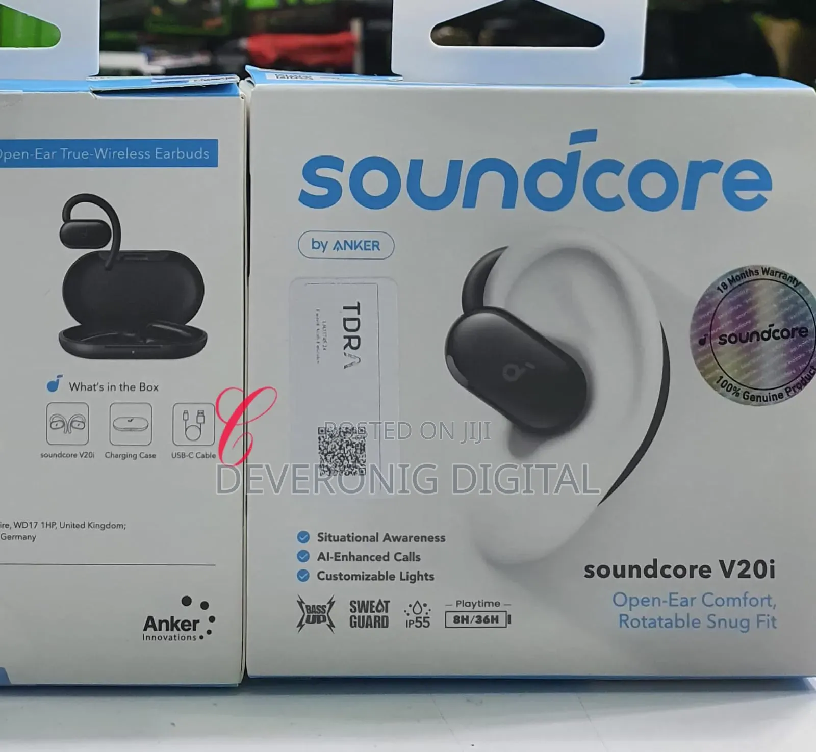 Soundcore A3876h11 *V20i* Open Ear Comfort Rotatable Snug Fit Earbuds