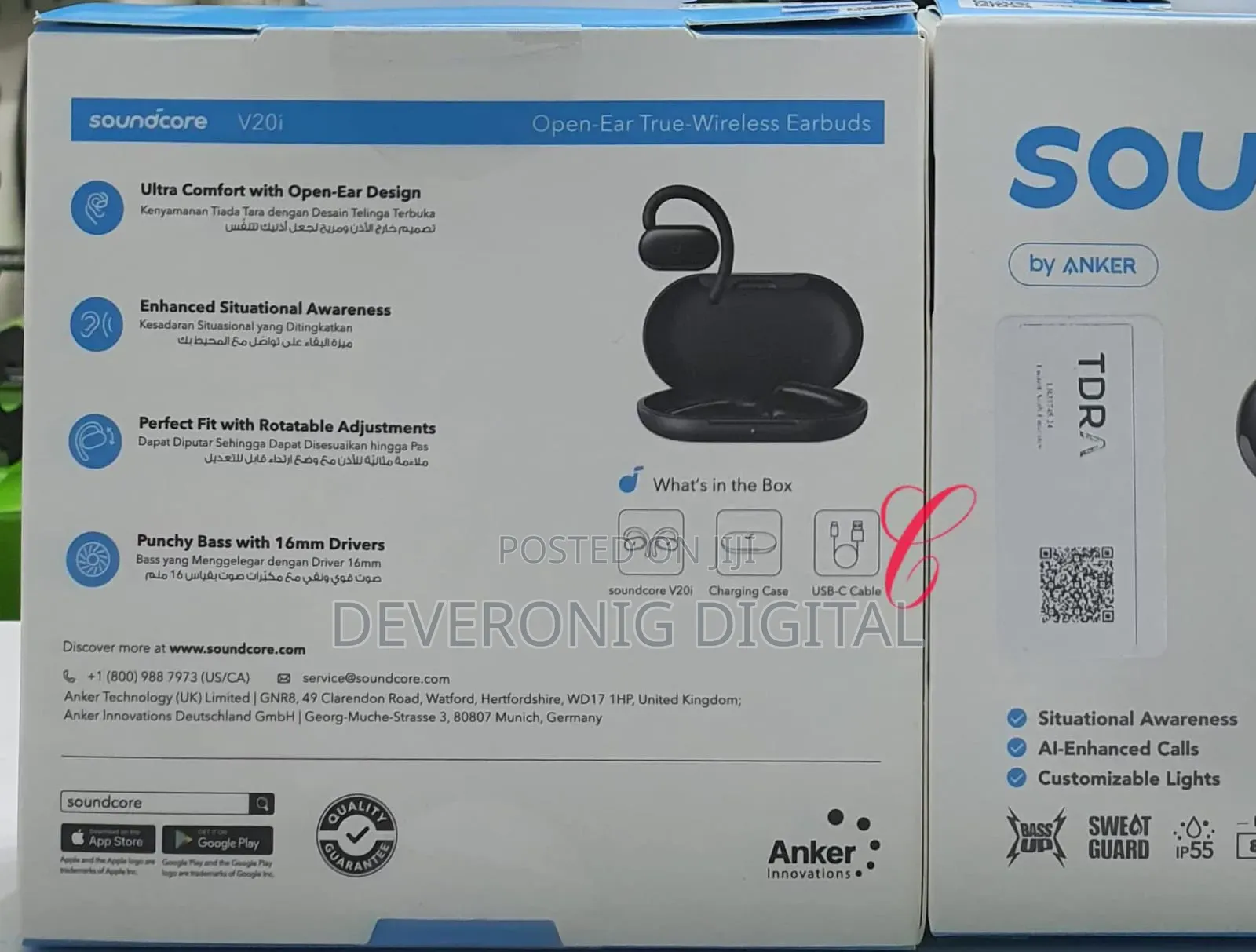 Soundcore A3876h11 *V20i* Open Ear Comfort Rotatable Snug Fit Earbuds