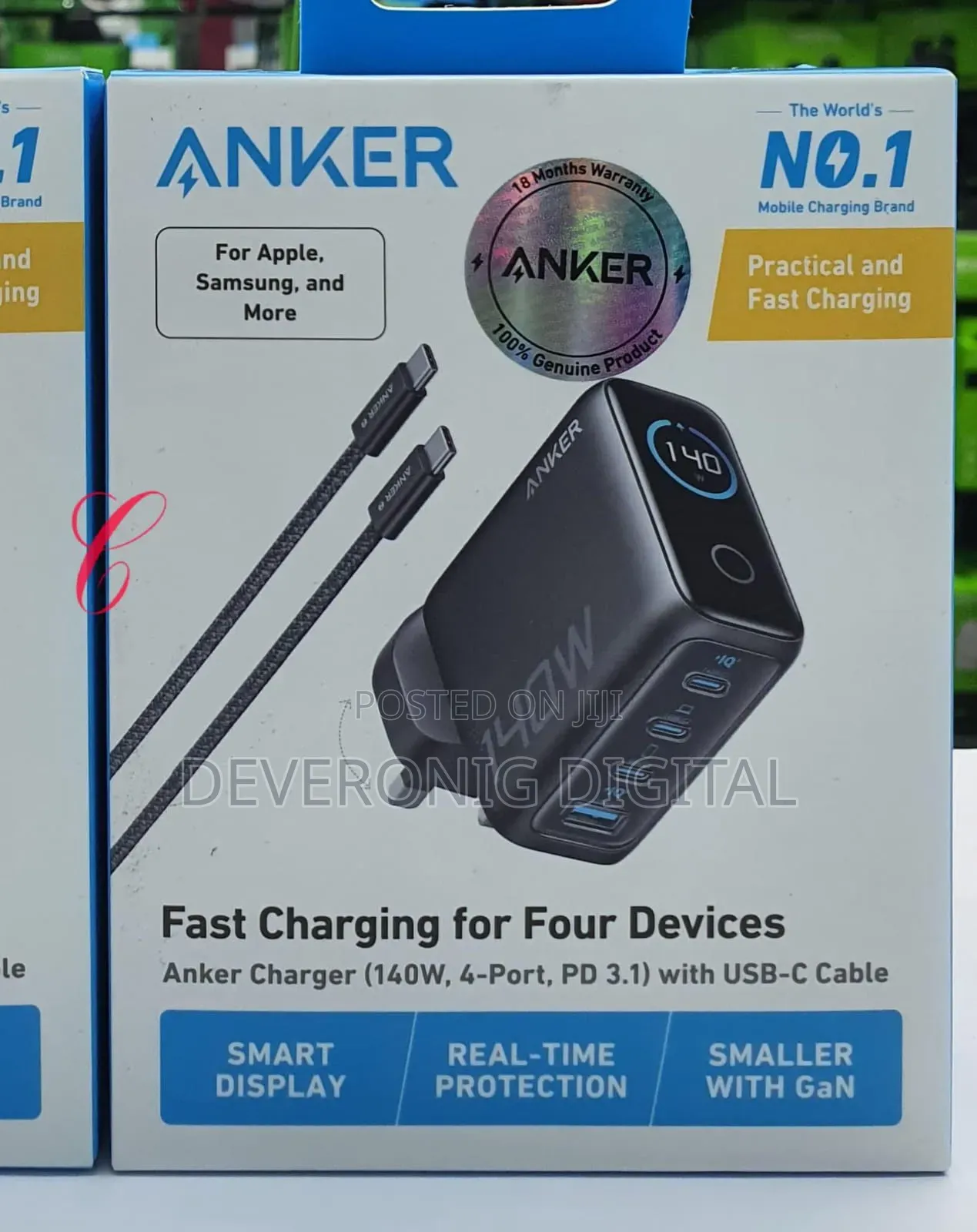 Anker B2697kz1140w 4port Pd 3.1charger With Usb-C Cable