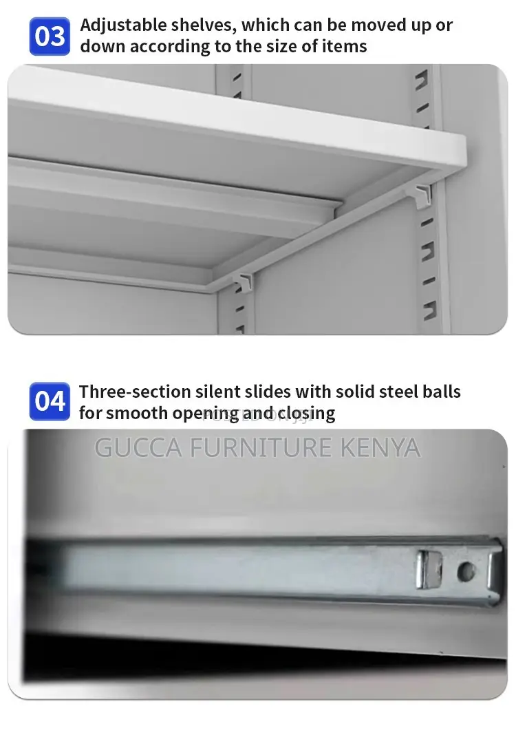 2-Door Half Glass Gym Storage Cabinet