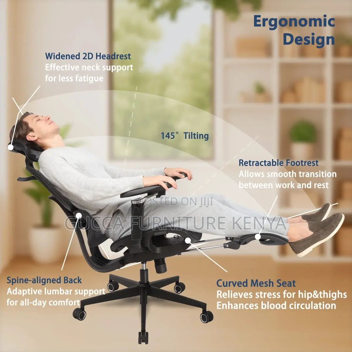 Office Full Mesh Reclining Orthopedic Ergonomic Chair