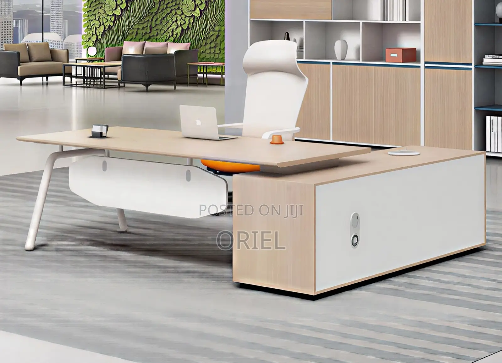 Modern Office Desk : Executive Office Desk L-Shaped 1.8m
