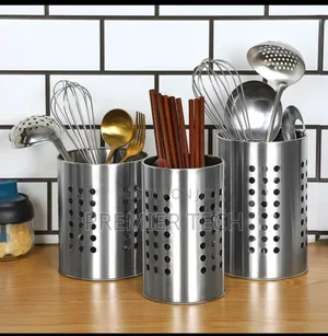 * Stainless Steel Cutlery Holder Spoons Chopsticks Kitchen Organiser