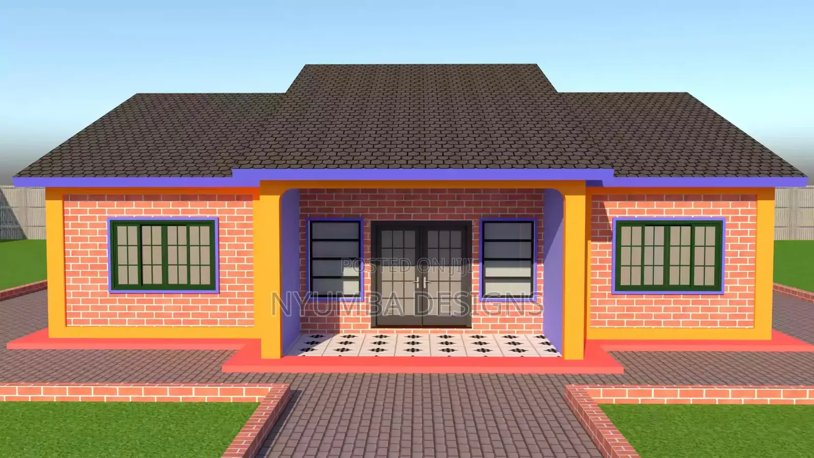 3 Bedroom House Plan With Flat Roof