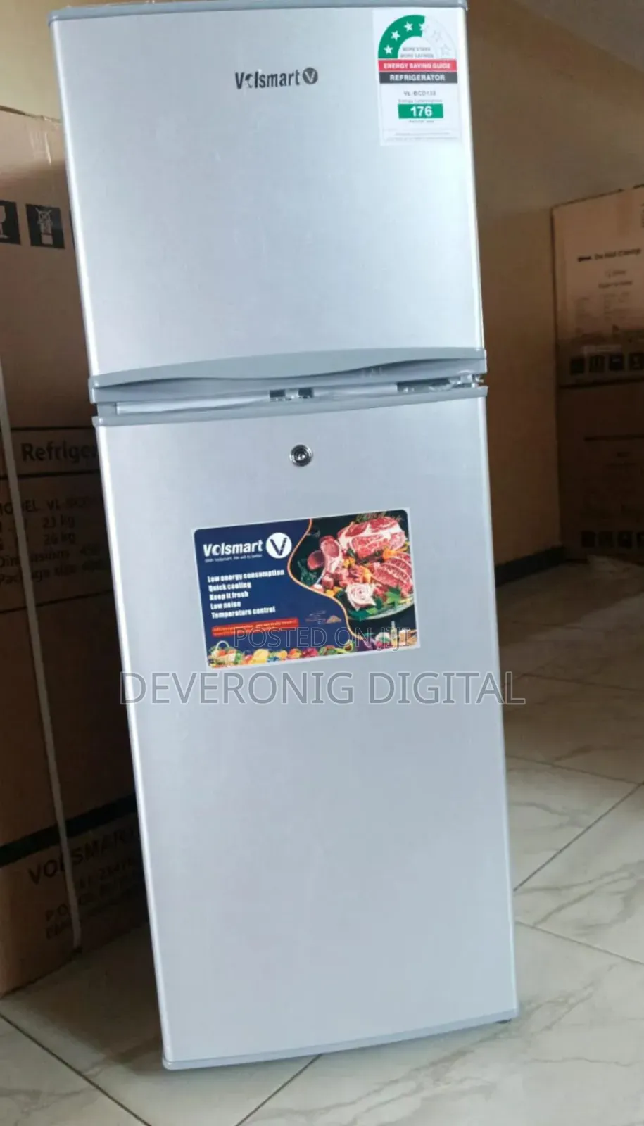 Volsmart 138l Double Door Refrigerator Direct Cool-