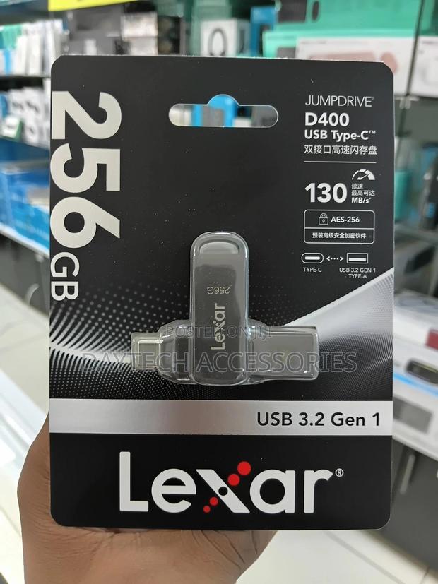 Lexar Jumpdrive D400 Dual Usb 3.1 Flash Drive - 256gb
