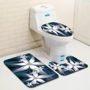 The Gohao Water Lily Printed Non-Slip Bath Mat