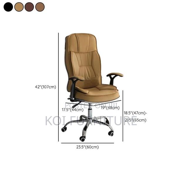 Office Chairs; Leather Home Office Adjustable Generic Chair - thumbnail 2
