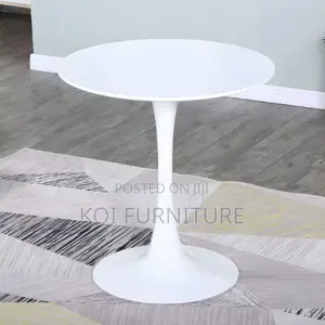Coffee Table; Round Marble Tulip White Coffee Table