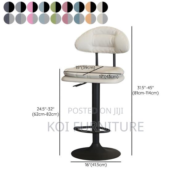 Barstool; Leather Adjustable Functionality Barstool - thumbnail 2