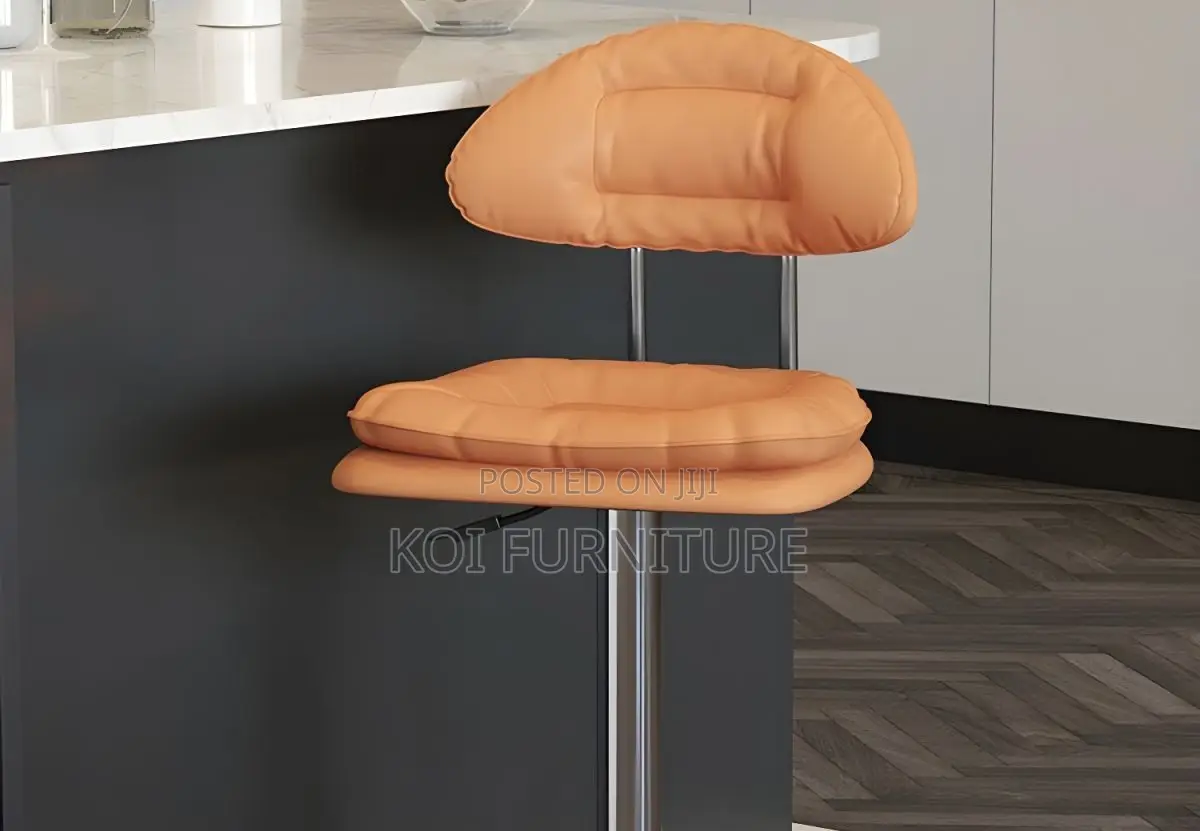 Barstool; Leather Adjustable Functionality Barstool
