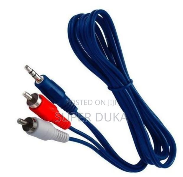 3.5mm Jack to 2 Rca Stereo Audio Cable - Blue 1.5m