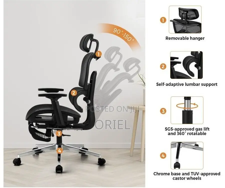 Office Chair : Office High-Back Orthopedic Mesh Chair
