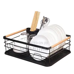 Minimalist Kitchenista Dish Rack With a Drip Tray,