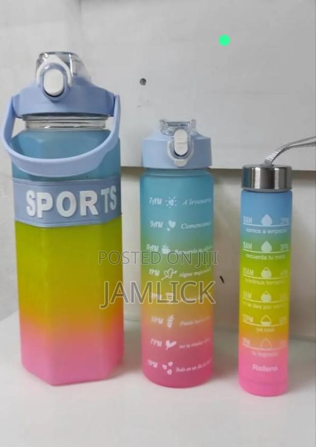3-in-1 Motivational Water Bottle Set - Hk