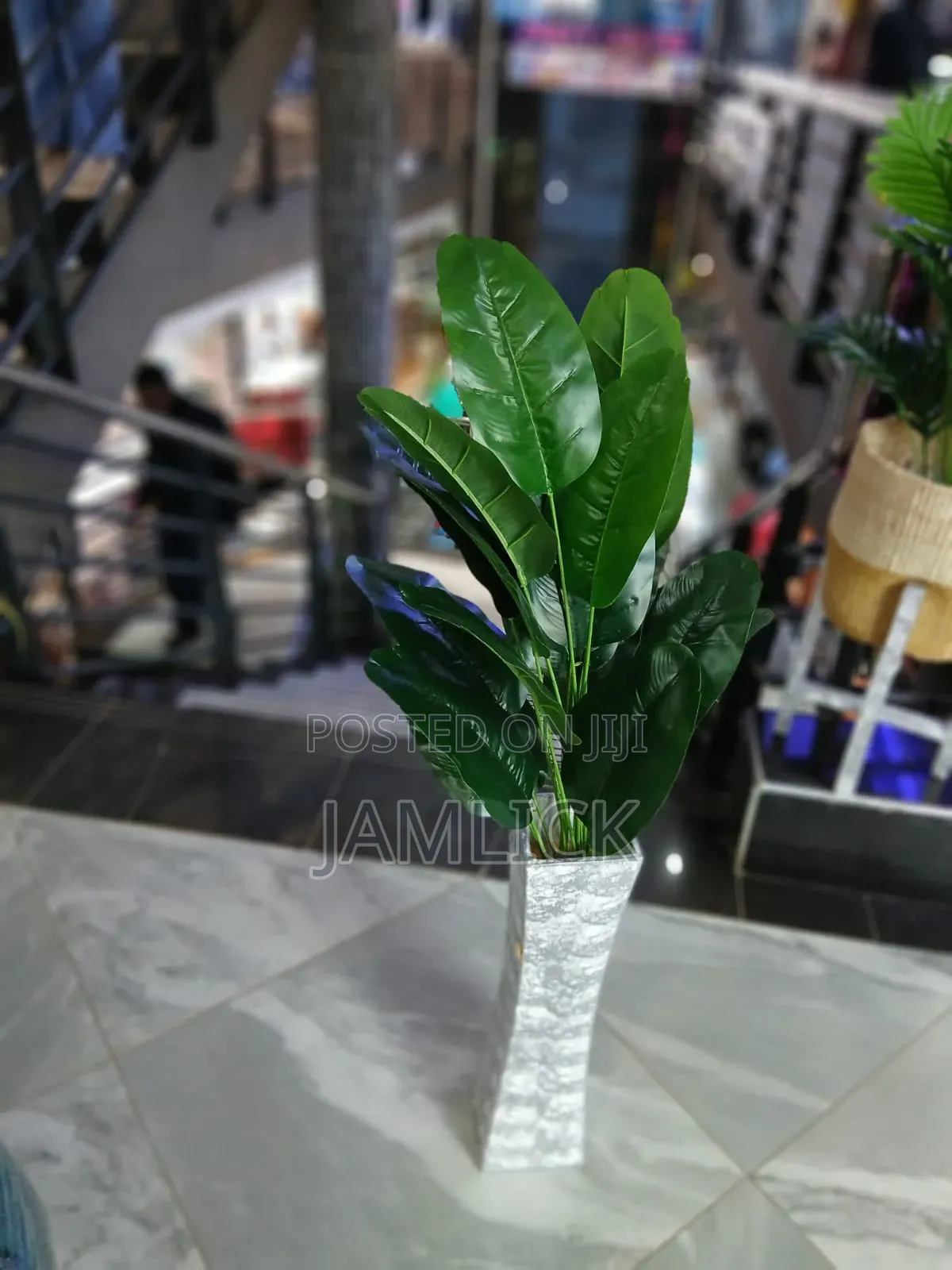 Artificial Plants With Long Wooden Vase - Gw