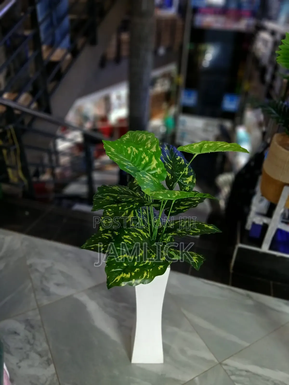 Artificial Plants With Long Wooden Vase - Gw