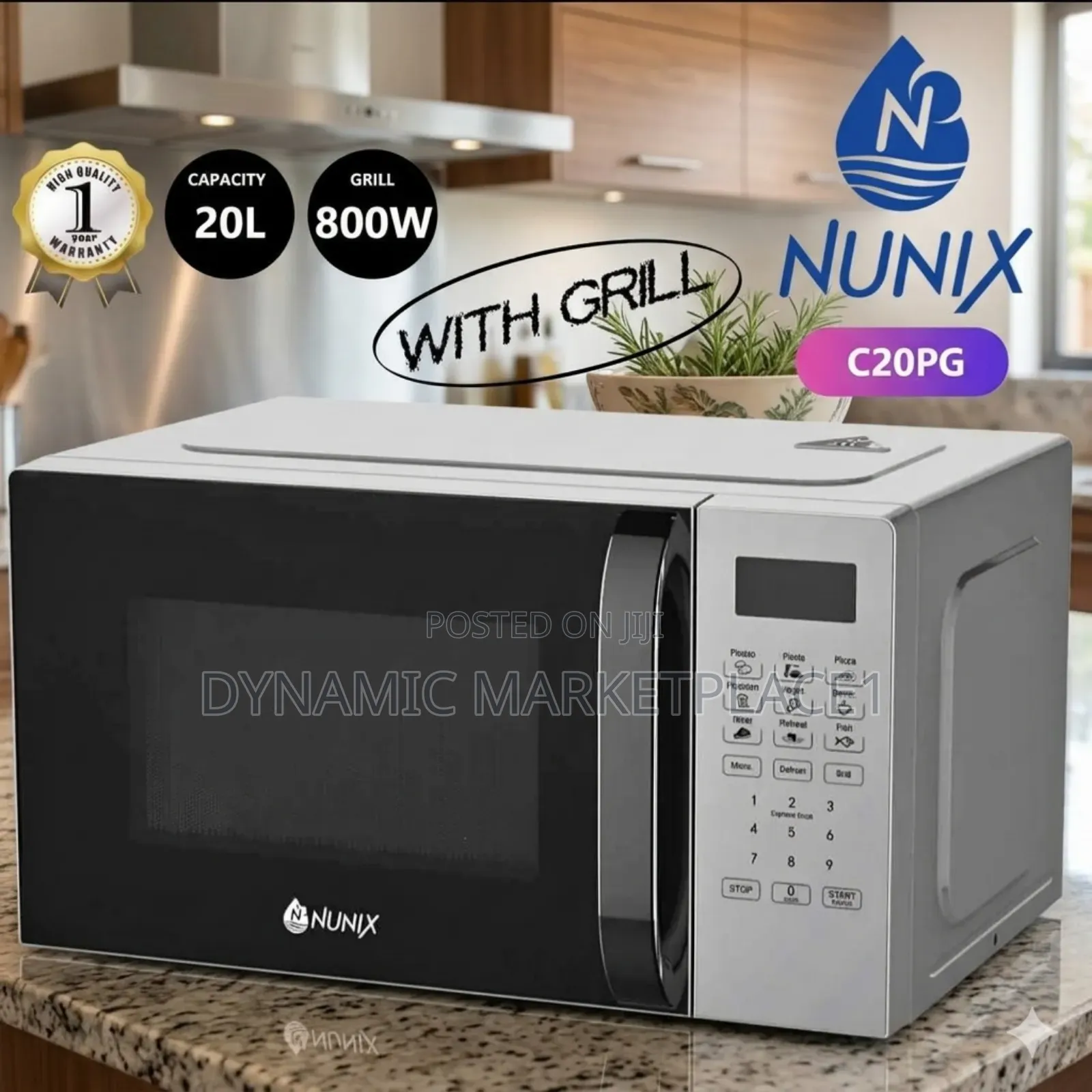 Nunix C20pg 20l Digital Microwave Oven With Grill - 800w