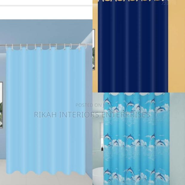 Shades of Blue Shower Curtains for Bathrooms