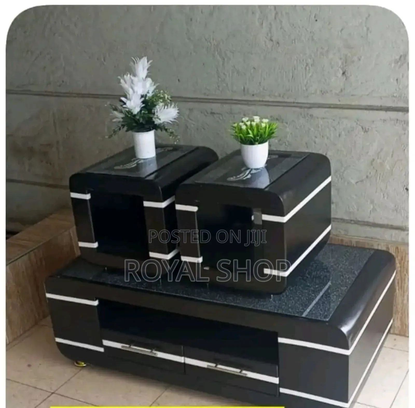 Coffee Table With Glass Marble Topping