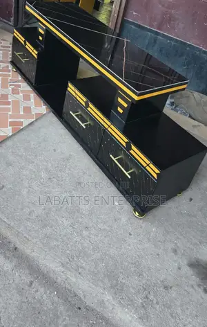 Executive Tv Stand With Marble Coating and Light