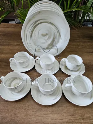 18 Pieces Ceramic Dinner Set Plate With Coffee Cup