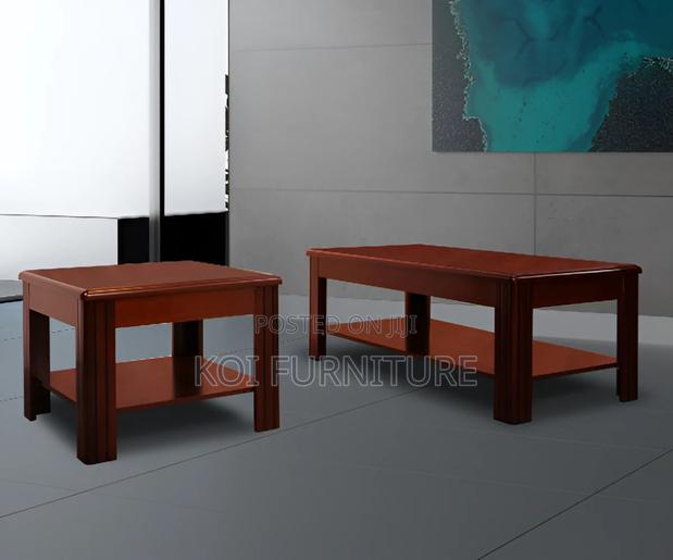 Coffee Table; Square Mahogany Executive Sturdy Coffee Table - thumbnail 2