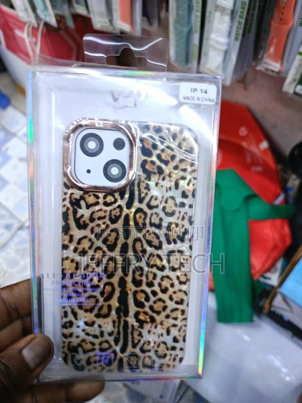 Warui Cheetah Print iPhone 14 Glossy Gold Plated Case -Brown