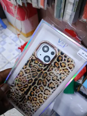 Warui Cheetah Print iPhone 14 Glossy Gold Plated Case -Brown