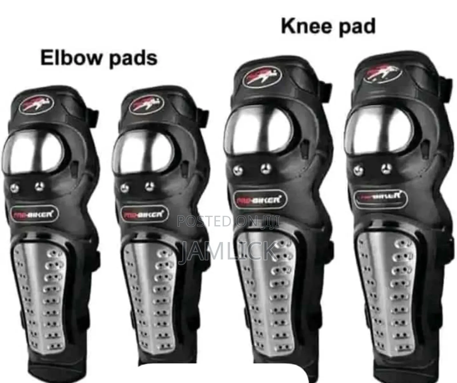 Motorcycle/Cycling Elbow Knee Pads (Metallic Guards) - G11