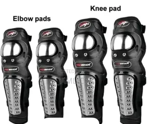 Motorcycle/Cycling Elbow Knee Pads (Metallic Guards) - G11