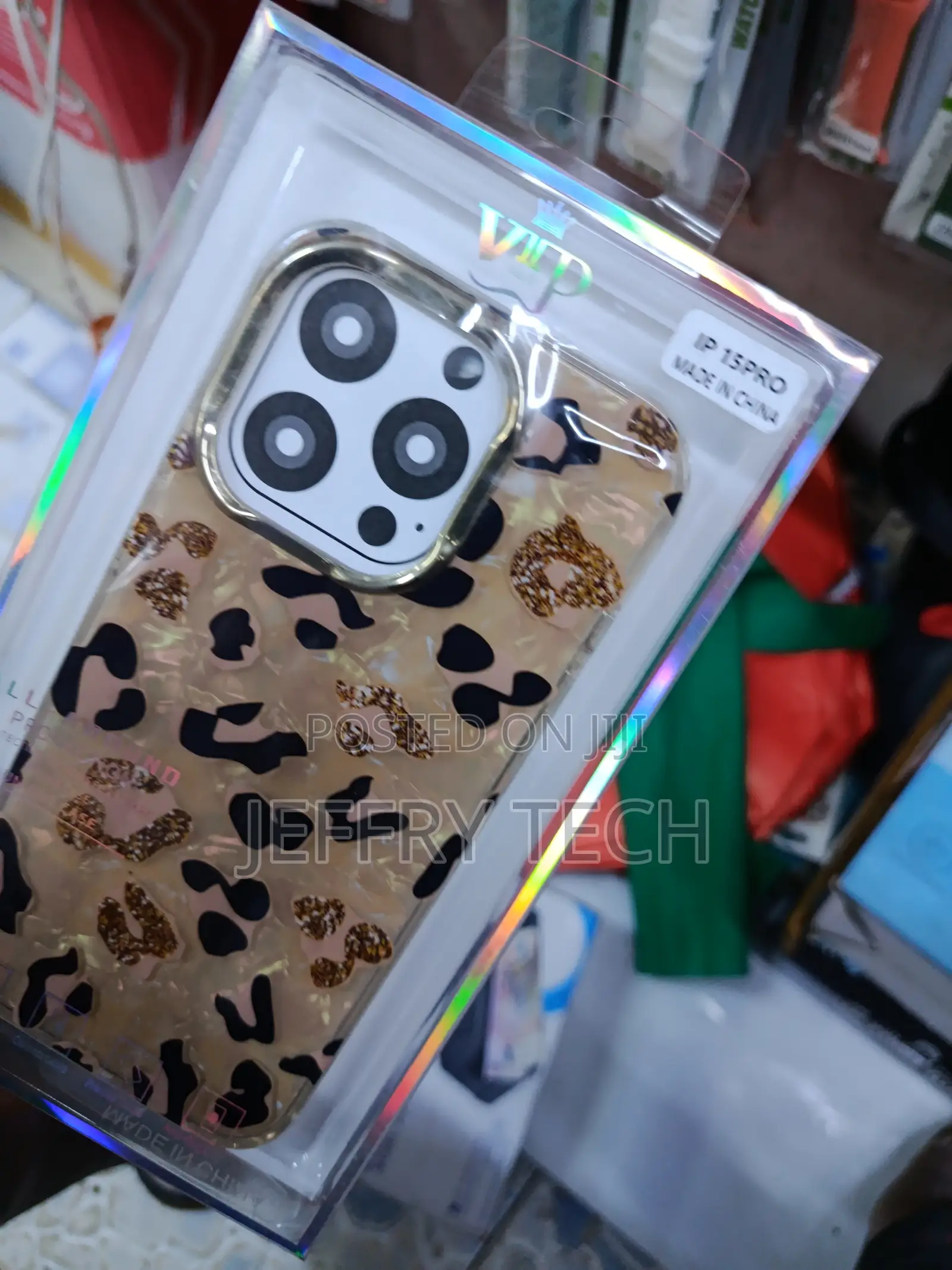Bikim Cheetah Print Glossy Case Compatible With iPhone 15 Pro