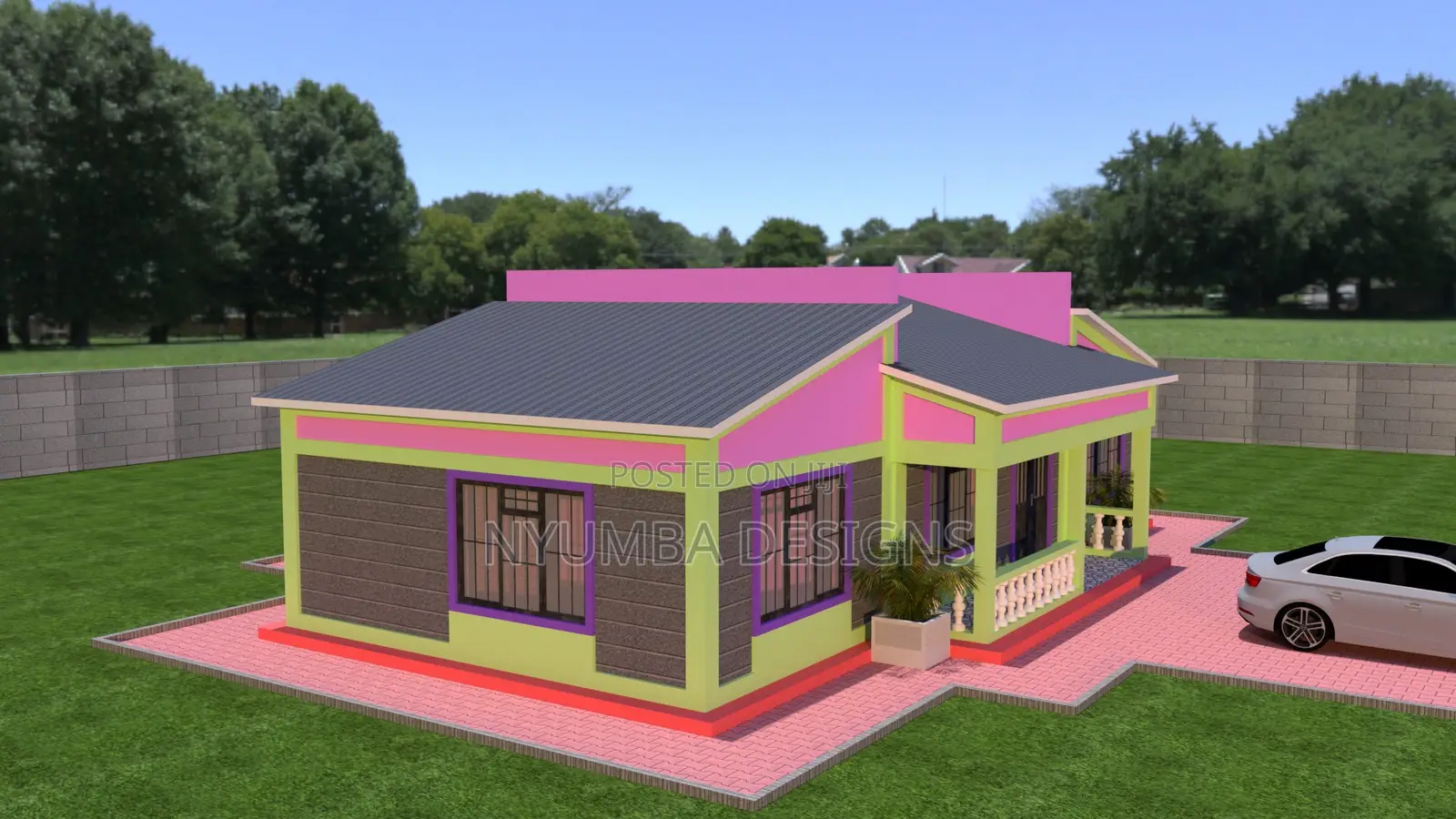 3 Bedroom House With a Simple Slanting Roof