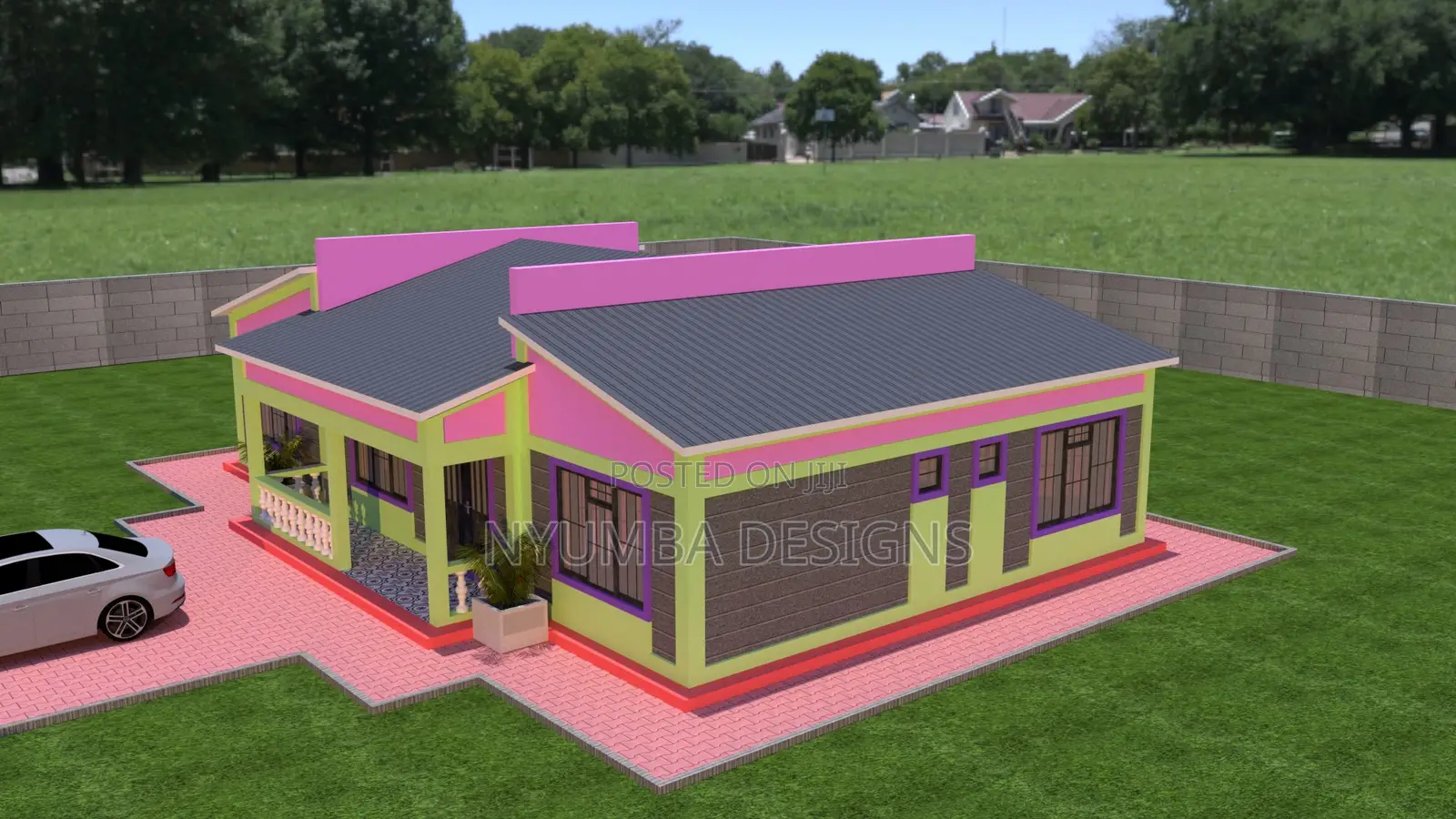 3 Bedroom House With a Simple Slanting Roof