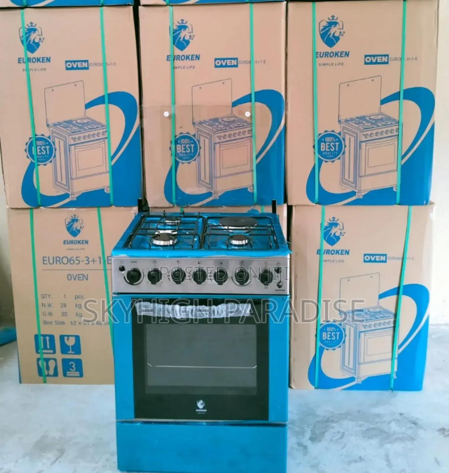 60*65 Euroken 3+1 Standing Cooker With Electric Double Heater