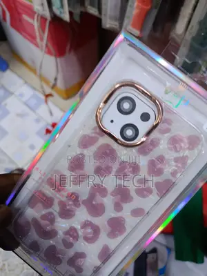 Rumdey iPhone 15 Leopard/Cheetah Print Gold-Plated Camera Frame-Pink