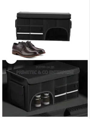 Car Trunk Foldable Storage Box With Shoe Compartment