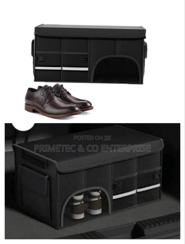 Car Trunk Foldable Storage Box With Shoe Compartment