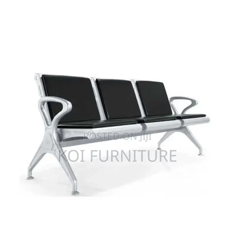 Office Bench : 3-Seater Heavy-Duty Linked Waiting Benches,