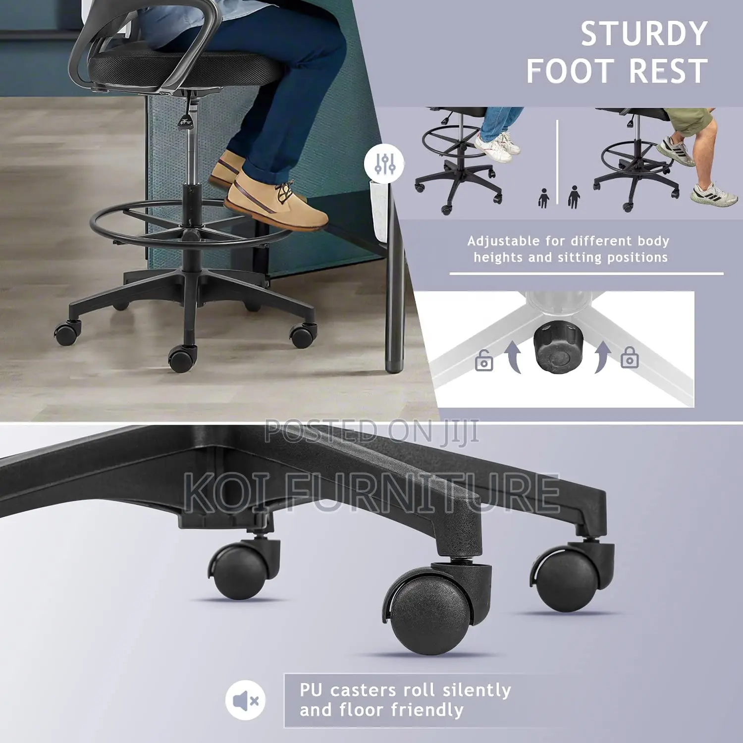 Office Chair : Adjustable Height Cashier Office Chair