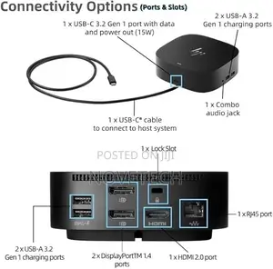 Hp Usb-C Dock G5 Multiport Docking Station Laptop Dual Monitor