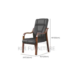 Office Chair :Black Faux Leather Executive Guest Chair