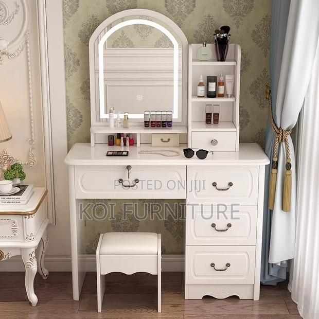 Vernity Set : White Safina Dressing Table Set - main view