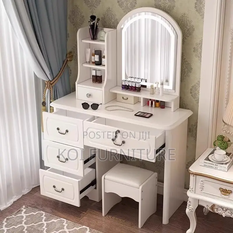 Vernity Set : White Safina Dressing Table Set